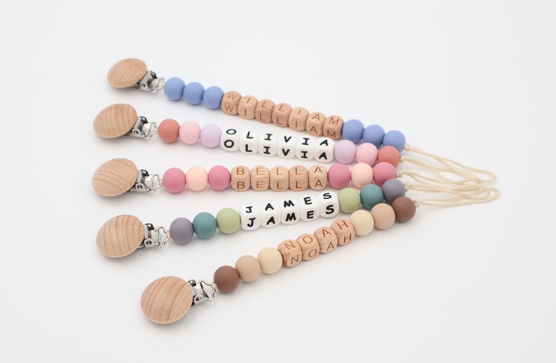 Personalized Pacifier Clip, Custom Newborn Pacifier Clip, Baby Shower