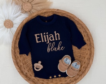 Baby Bubble Romper, Personalized Baby Romper, Baby Name Gift, Romper, Neutral Sweatshirt for Baby, Newborn Gift, Showergift Outfit