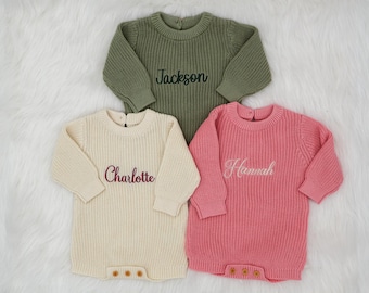 Baby Bubble Romper, Personalized Baby Romper, Baby Name Gift, Romper, Neutral Sweatshirt for Baby, Newborn Gift, Showergift Outfit