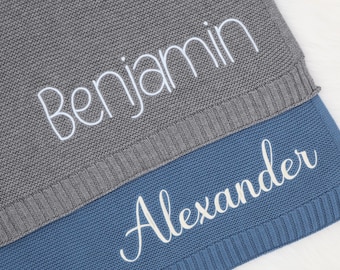 Baby Blanket, Cotton/Knit blanket, Baby gift, Newborn gift, Personalized Name, Stroller Blanket, Newborn Baby Gift, baby announcement