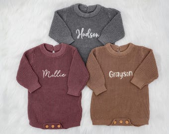 Baby Bubble Romper, Personalized Baby Romper, Baby Name Gift, Romper, Neutral Sweatshirt for Baby, Newborn Gift, Showergift Outfit