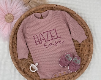 Baby Bubble Romper, Personalized Baby Romper, Baby Name Gift, Romper, Neutral Sweatshirt for Baby, Newborn Gift, Showergift Outfit