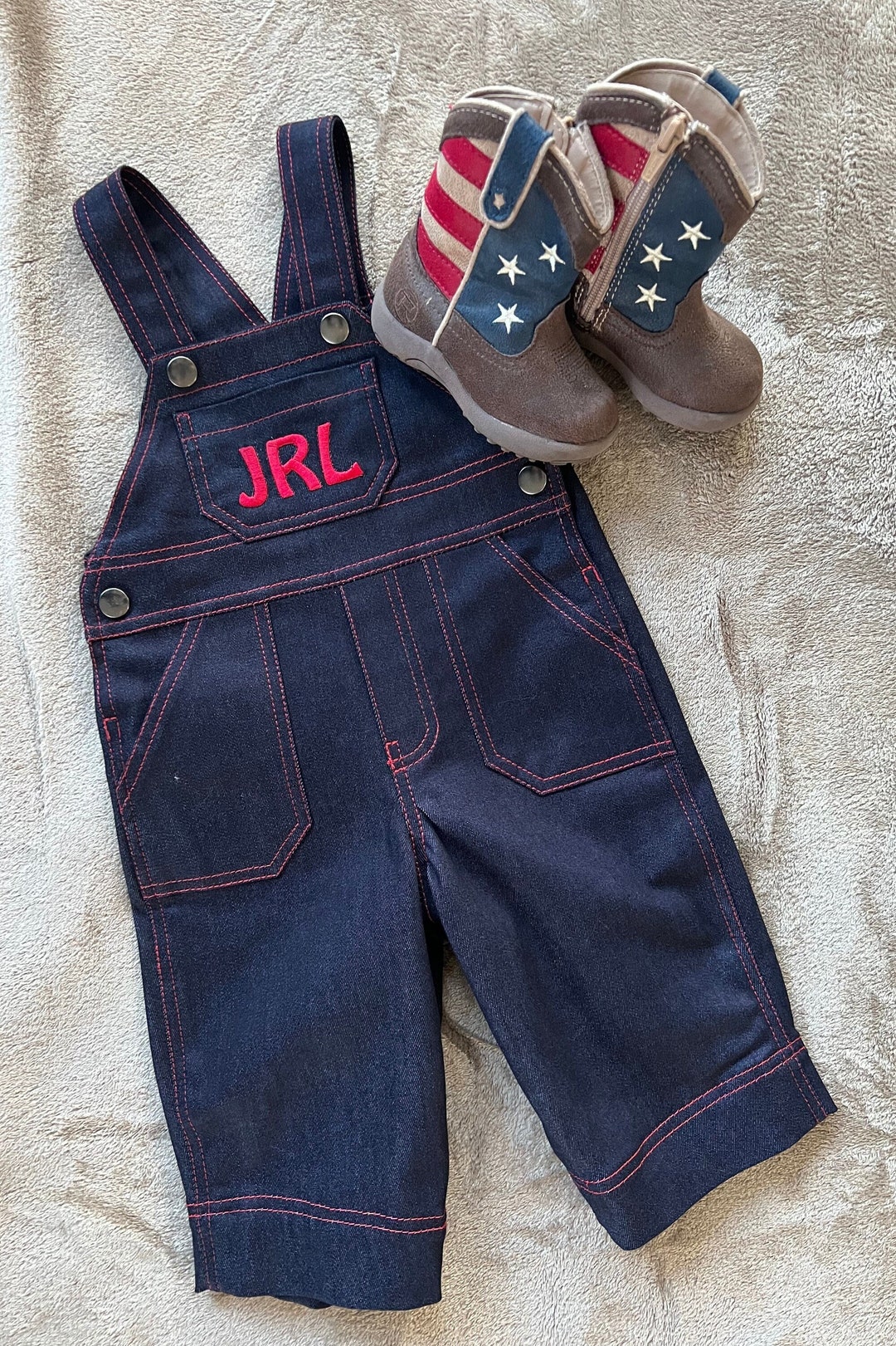 Personalized Baby Dungarees Romper, Embroidered Baby Overalls, Baby