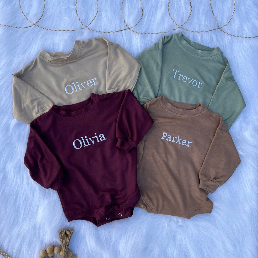 Oversized Bodysuit With Name, Baby Bubble Romper, Baby Shower Gift