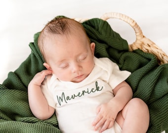 Personalized Coming Home Set, Newborn Name Outfit, Cotton Knit Romper, First Baby Bodysuit, Baby Girl Jumper, New Baby Gift, Baby Onesie