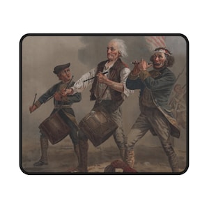 Spirit Of 76&#39; By Archibald Willard Non-Slip Mouse Pad, American Patriot Historical Mouse Pads, Revolutionary War Themed Tech Accessory