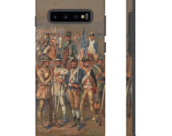 iPhone, Google Pixel, Galaxy variants, Minute Men Painting Tough Phone Case, Revolutionary War American Patriot Phone Case