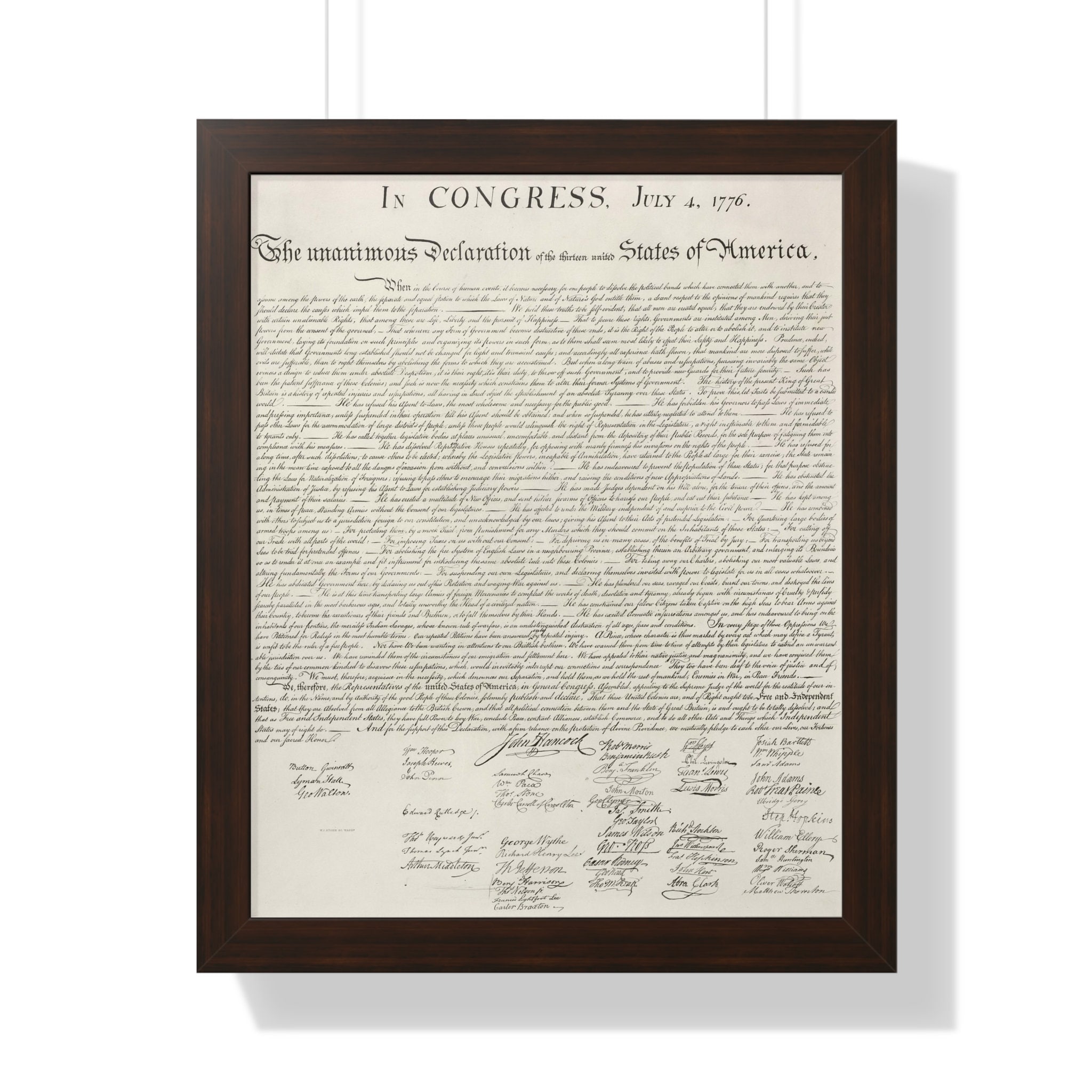 U.S. Declaration of Independence HD Framed 16'' X 20'' Poster, American ...