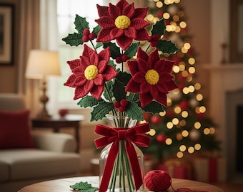 Poinsettia Bouquet Crochet Pattern