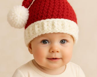 Santa Baby Hat Crochet Pattern