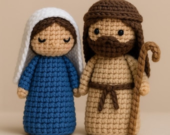 Mary and Joseph Ornaments Crochet Pattern