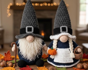 Thanksgiving Pilgrim Gnome (man) Crochet Pattern