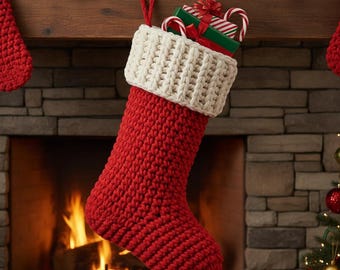 Chunky Traditional Christmas Stocking Crochet Pattern
