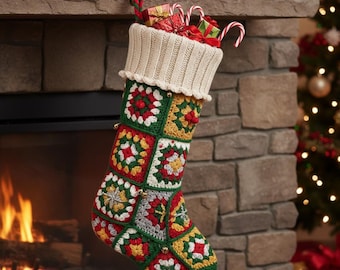 Granny Square Christmas Stocking