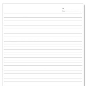 Puede incluir: Un bloc de notas blanco con líneas, con un encabezado para "No" y "Fecha". La página está llena de líneas horizontales grises para escribir. El bloc de notas tiene un diseño limpio y minimalista, adecuado para notas o diarios.