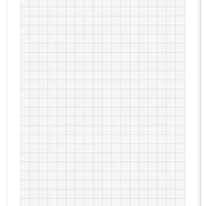 May include: A white sheet of graph paper with a fine grid pattern. The grid is composed of thin, light gray lines forming a series of small squares. The paper has a white border.