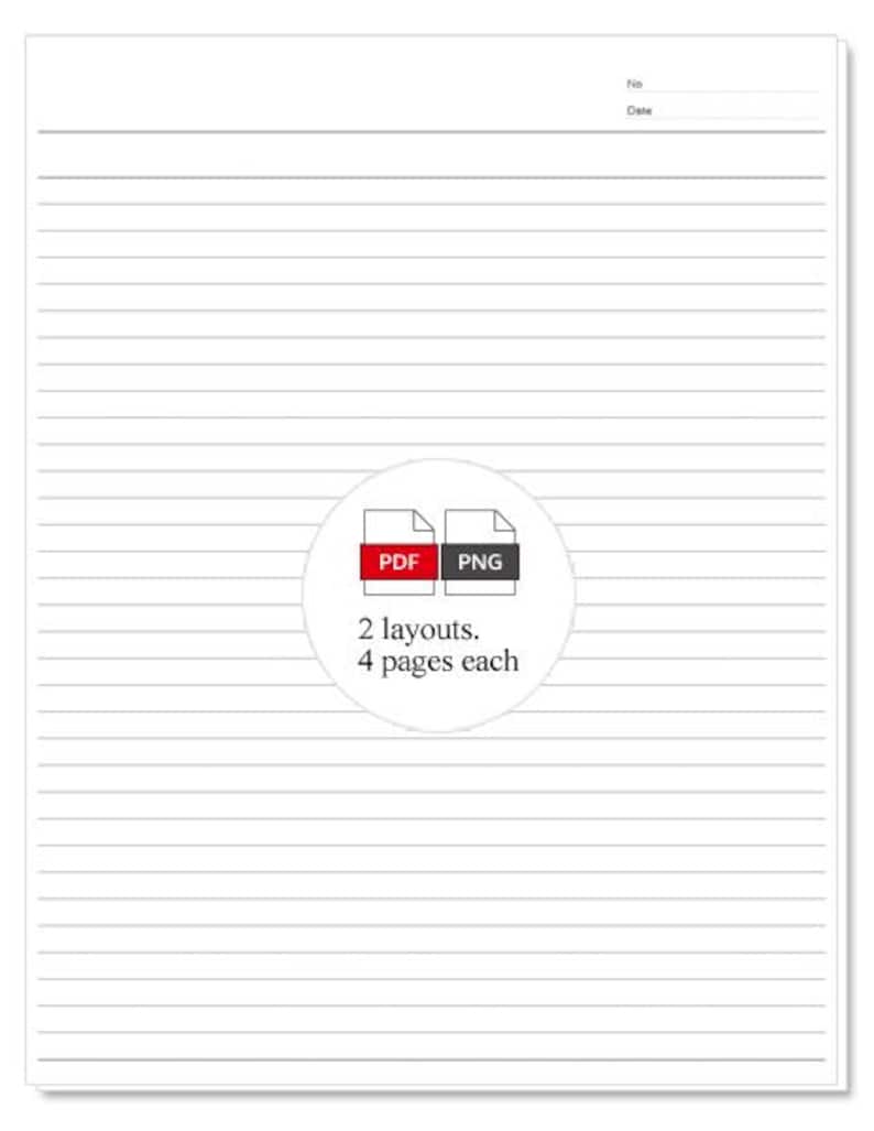 Project Paper Sample Ruled Printable Ruled Paper Templates: Letter Size, College Rule (PDF, PNG ...
