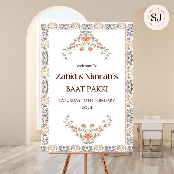 Baat Pakki Welcome Board | Dekha Dekhi Welcome Sign | Roka Welcome Sign | Mendhi | Sangeet | Maiyan | Jago | Anand Karaj | Downloadable