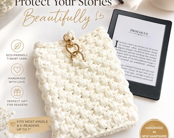 Handmade Kindle Sleeve Crochet Cover | Chunky Kindle Case | Kindle Paperwhite Sleeve | Book Lover Gift | Cozy Reader Accessory