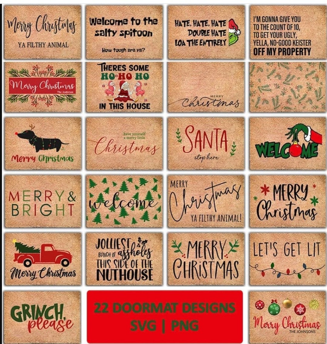 Christmas Doormat Svg Bundle Xmas Door Mat Christmas Etsy
