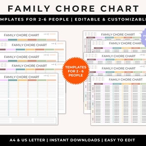 Family Chore Chart | ADHD Chore Chart | Cleaning Schedule | Weekly Chore Chart | Adult Chore Chart | Family Schedule | House Chores | PDF