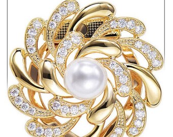 Leadigol Heart Rhinestone Scarf Buckle Ring - Silver Alloy Scarf Clip Brooch For Women