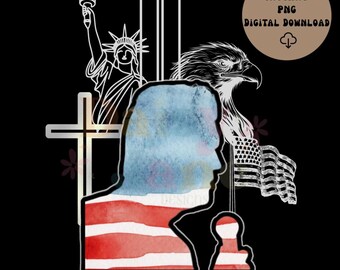 Deus Família País EUA DTF Sublimação Download instantâneo de arquivo digital png