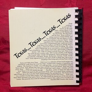 Tastes and Tales From Texas With Love Cookbook 1991 11th Printing Spiral Bound image 2