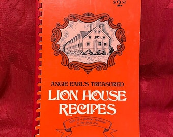 Angie Earl's Treasured Lion House Recipes Cookbook Undated Spiral Bound Softcover