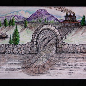 Old Home, original artwork,  landscape on canvas