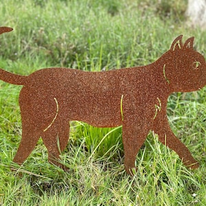 Noble rust cat running 57 x 40 cm for plugging garden stake garden decoration rust metal rust figure weatherproof cat figure gift rusty decoration