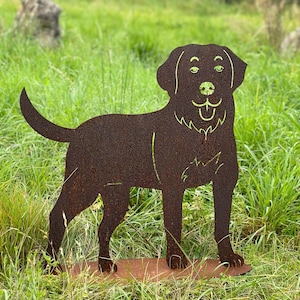 Noble rust dog St. Bernard 60 x 60 cm on plate garden decoration rust metal rust figure weatherproof dog figure gift rusty decoration