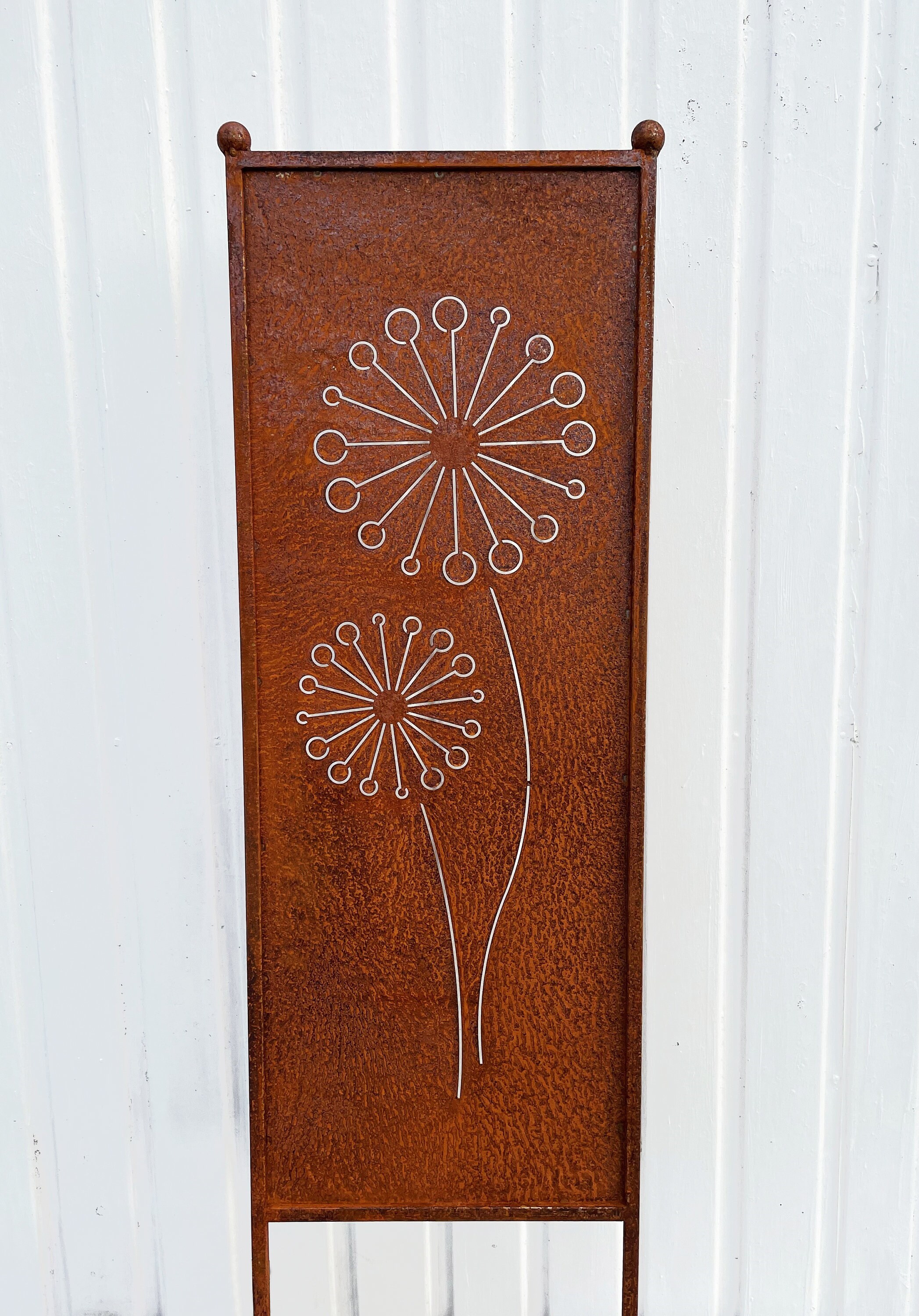 Edelrost Sichtschutz Blumen Motiv 116x33cm / 162x53cm zum Stecken
