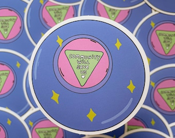 COMMUNITY MAGIC 8 BALL vinyl sticker