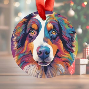 Psychedelic Art Print Australian Shepherd Acrylic
