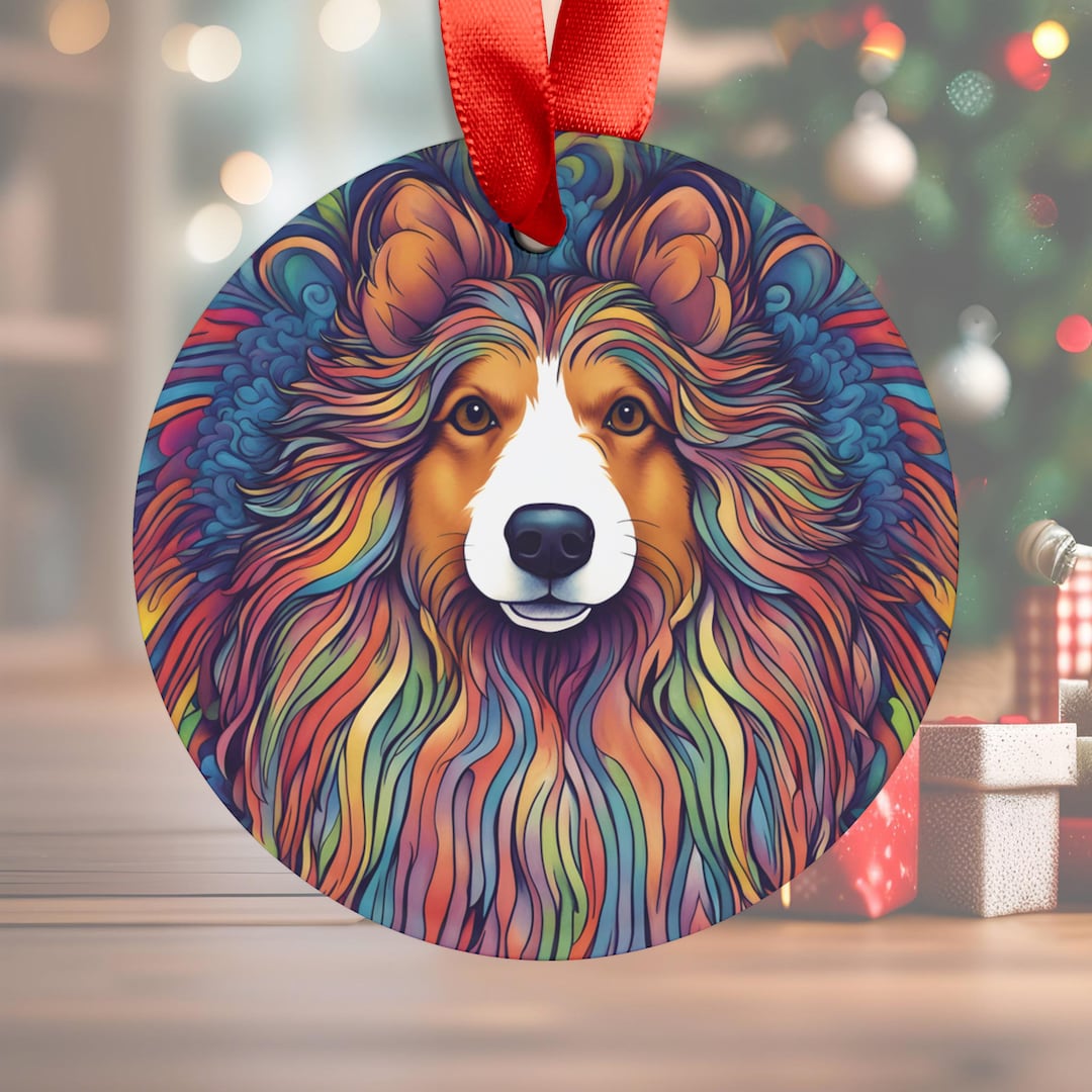 Shetland Sheepdog Ornament With Ribbon Acrylic Etsy UK
