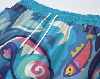 Loungebroek en joggingbroek van katoen met all-over print en zeehondenprint.