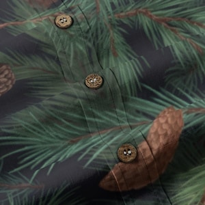 All-Over Print Needles and Cones Cotton Button-Up Shirt