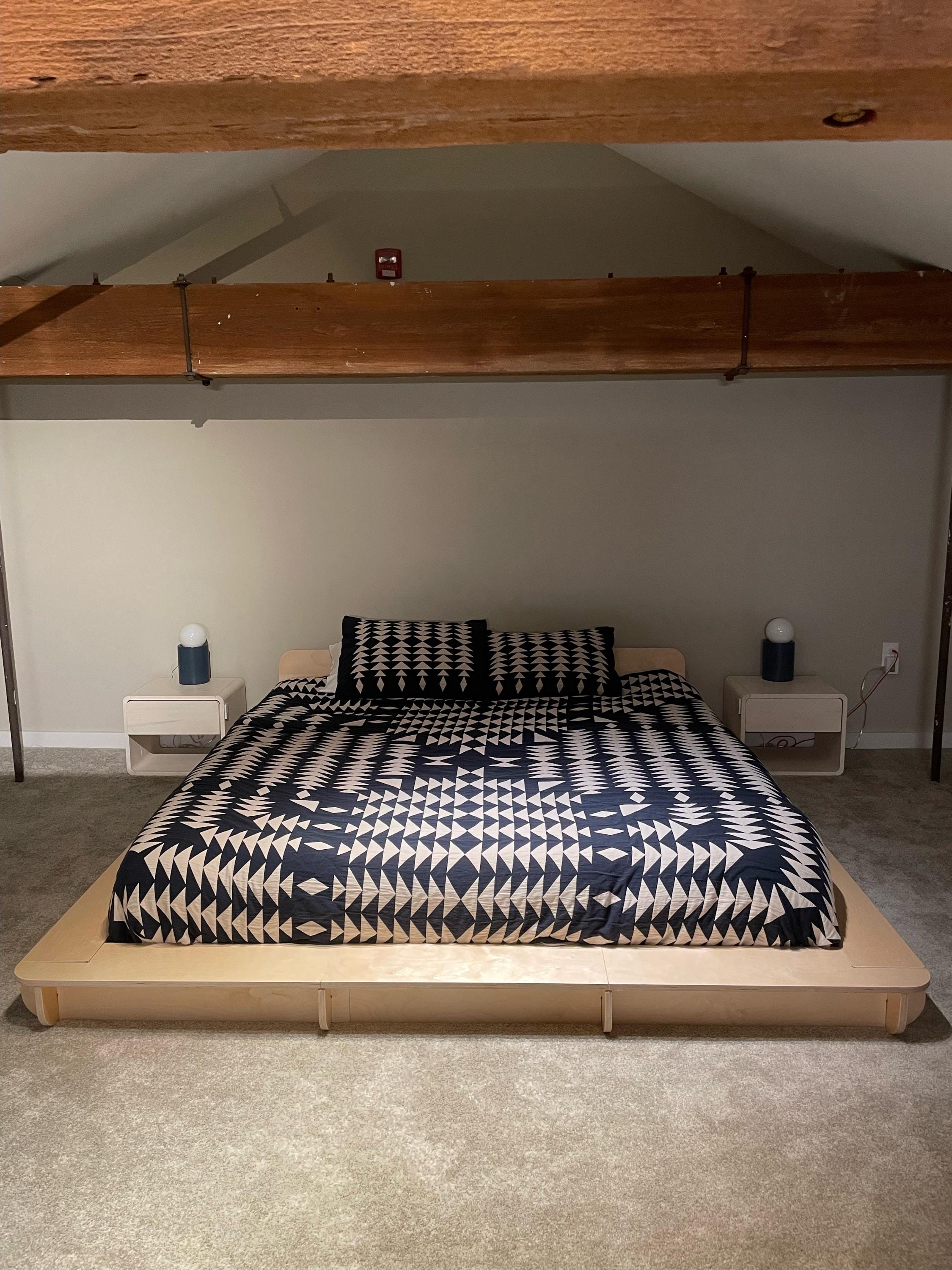 Bed Platform, Bed Frame, No Tool Assembly, Handmade, Baltic Birch Wood ...