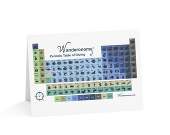 Periodic Table of Diving Greeting Cards (1, 10, 30, and 50pcs)