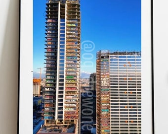 Los Angeles Graffiti Towers Poster Print, California Wall