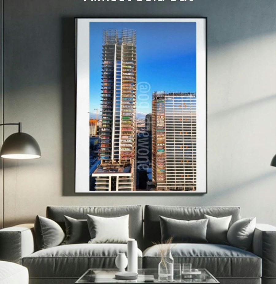 Los Angeles Graffiti Towers Poster Print, California Wall Art, LA