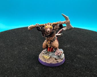 Rat Warrior - PAINTED - Tabletop Gaming - DnD