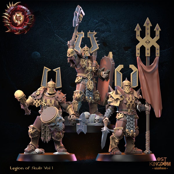 Lost Kingdom Miniatures Skull Collectors Command Group- Legion of Skulls Vol 1