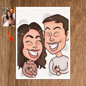 Personalisierte Karikatur/Farbe/Karikatur Porträt/Digitale Zeichnung/Zeichnung vom Foto/Benutzerdefiniertes Geschenk/Farbzeichnung/Unikat