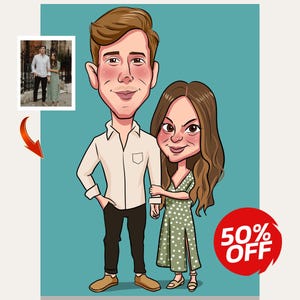 Personalised Caricature/Colour/Caricature Portrait/Digital Drawing/Drawing From Photo/Custom Gift/Colour Drawing/Unique