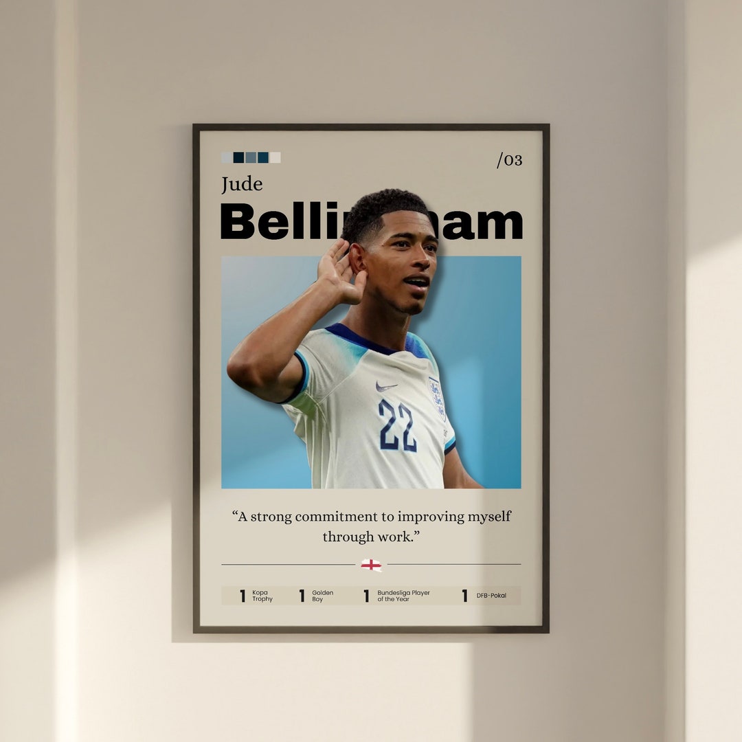 Jude Bellingham Poster, Real Madrid Bellingham Poster, Soccer Poster