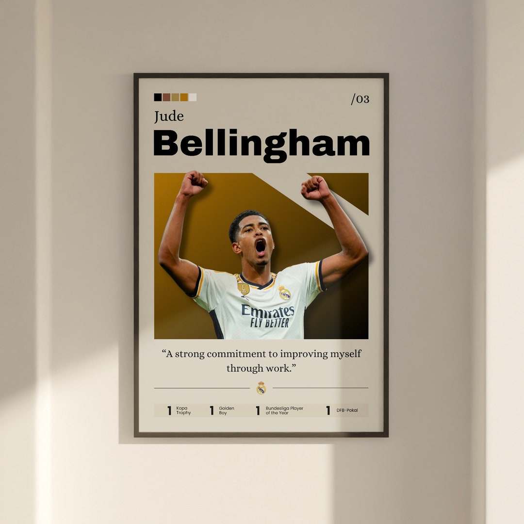 Jude Bellingham Poster, Real Madrid Bellingham Poster, Soccer Poster