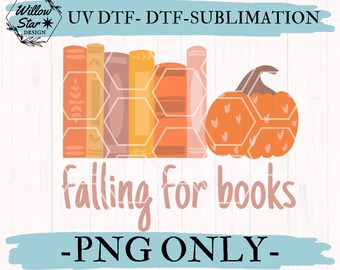 Falling for Books Fall PNG | Hand Drawn | Autumn File