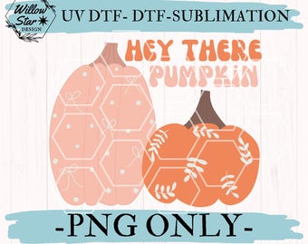 Hey There Floral Fall Pumpkin PNG | Hand Drawn | Autumn File